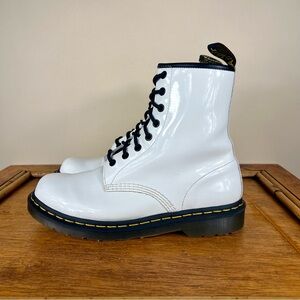 Dr. Martens 1460 Women’s Boots White Patent Leather Size 10